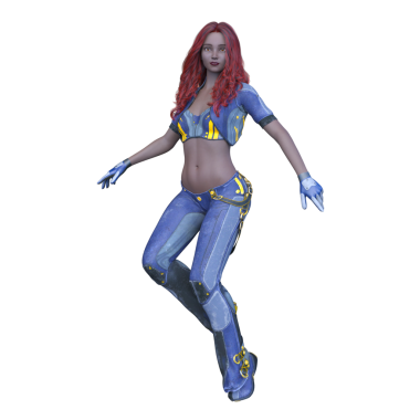 bir kadın savaşçı 3D render