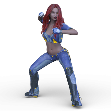 bir kadın savaşçı 3D render