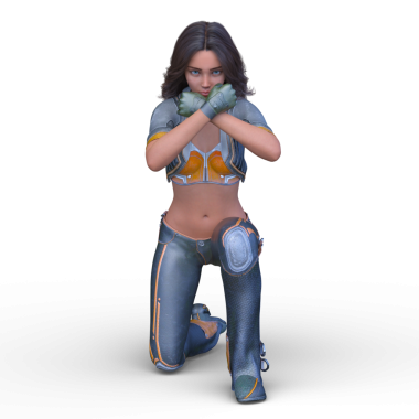 bir kadın savaşçı 3D render