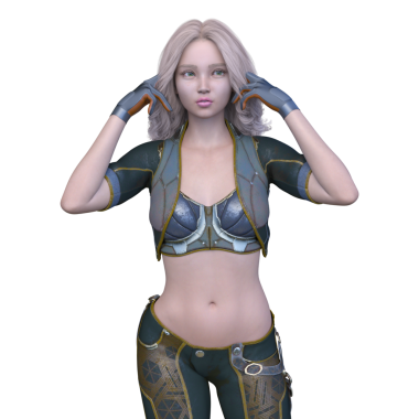 bir kadın savaşçı 3D render