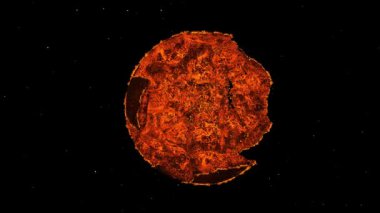 Yanan gezegenin 3 boyutlu yansıması