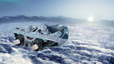 Bir uzay gemisinin 3d görüntülemesi