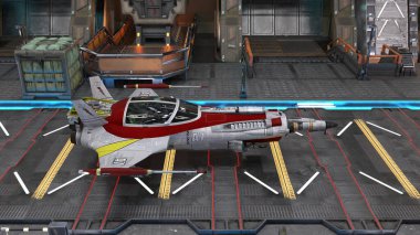 Uzay gemisi hangarının 3D görüntülemesi