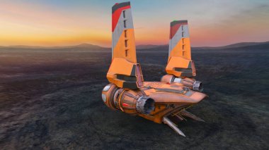 Bir uzay gemisinin 3d görüntülemesi