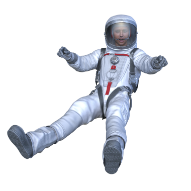 Bir erkek astronotun 3 boyutlu canlandırması