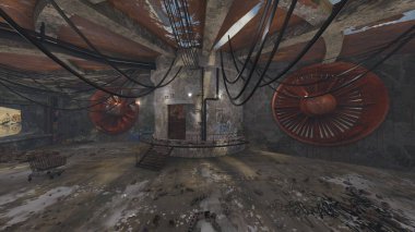 Terk edilmiş binanın kabataslak içerikli 3B görüntülemesi