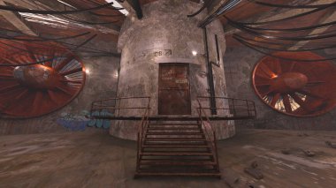 Terk edilmiş binanın kabataslak içerikli 3B görüntülemesi