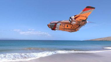 Bir uzay gemisinin 3d görüntülemesi