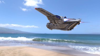 Bir uzay gemisinin 3d görüntülemesi