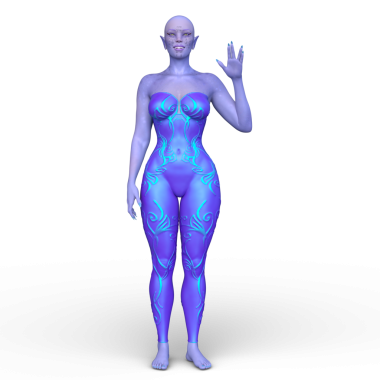 Dişi bir uzaylının 3D görüntüsü