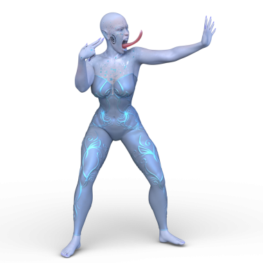 Dişi bir uzaylının 3D görüntüsü