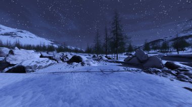 3D rendering of the snow field