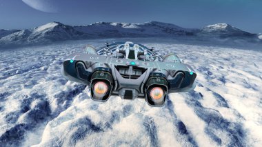 Bir uzay gemisinin 3d görüntülemesi