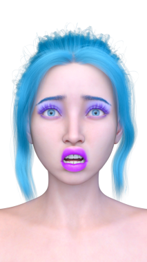 Bir kadının yüzünün 3 boyutlu görüntüsü.