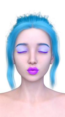 Bir kadının yüzünün 3 boyutlu görüntüsü.