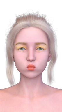 Bir kadının yüzünün 3 boyutlu görüntüsü.