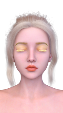 Bir kadının yüzünün 3 boyutlu görüntüsü.