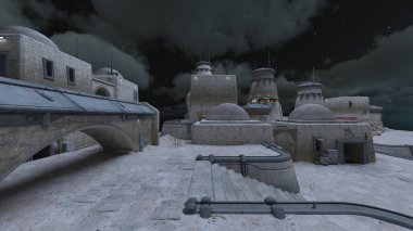 Kale avlusunun 3 boyutlu canlandırması