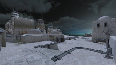 Kale avlusunun 3 boyutlu canlandırması