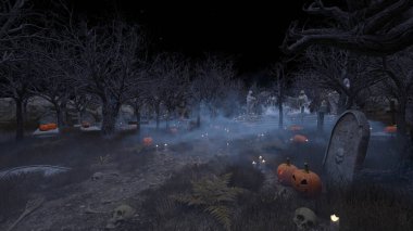 Bir rahibe heykeliyle avlunun 3D görüntüsü.