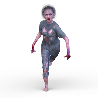 3 boyutlu dişi zombi tasviri