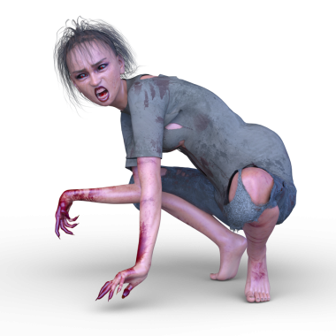 3 boyutlu dişi zombi tasviri