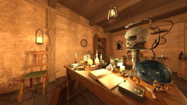 Sihirbaz odasının 3 boyutlu canlandırması