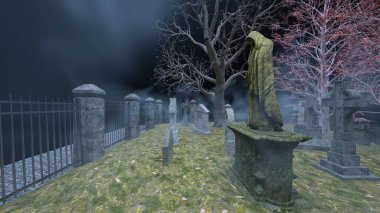 Mezarlığın 3 boyutlu canlandırması