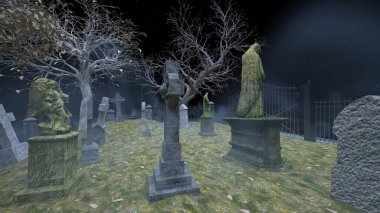 Mezarlığın 3 boyutlu canlandırması