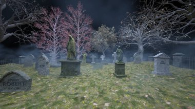 Mezarlığın 3 boyutlu canlandırması