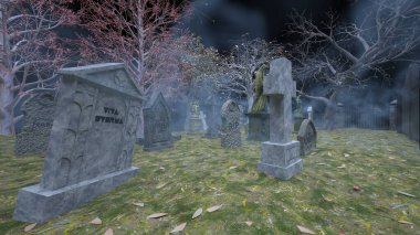Mezarlığın 3 boyutlu canlandırması