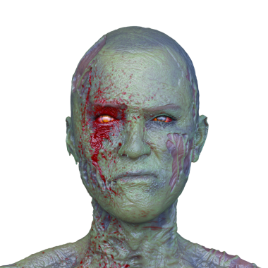 Erkek zombi yüzünün 3 boyutlu hali