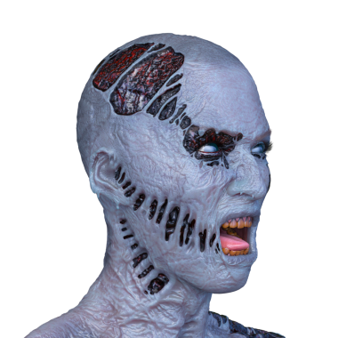 Erkek zombi yüzünün 3 boyutlu hali