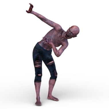 Erkek bir zombinin 3 boyutlu canlandırması