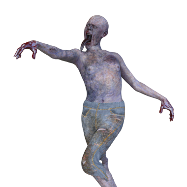 Erkek bir zombinin 3 boyutlu canlandırması