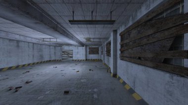 Terk edilmiş binanın kabataslak içerikli 3B görüntülemesi