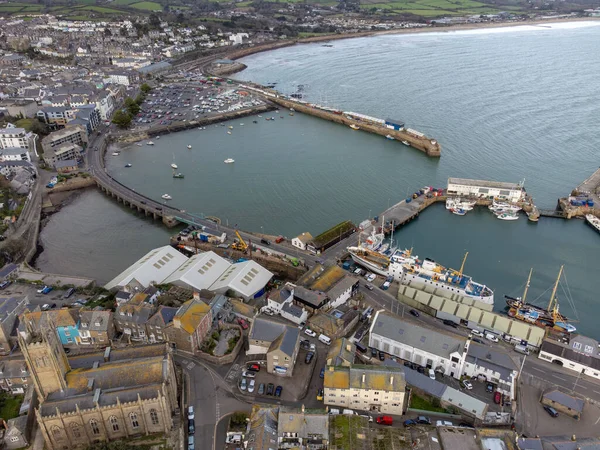 stock image Penzance aerial view cornwall England uk drone 