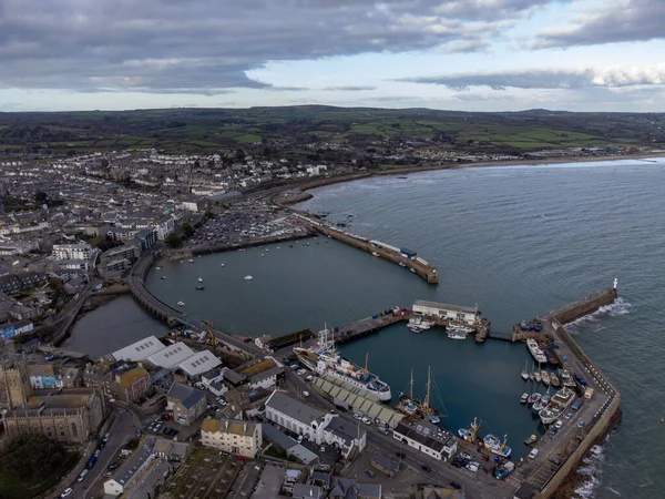 stock image Penzance aerial view cornwall England uk drone 