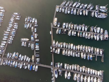 marina from above Penryn cornwall uk