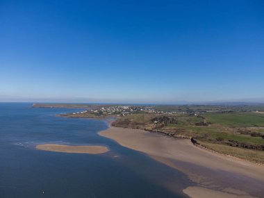 Padstow the doom bar cornwall england uk from the air drone 