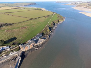 Padstow the doom bar cornwall england uk from the air drone 
