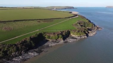 around Padstow near the doom bar cornwall england uk drone aerial 