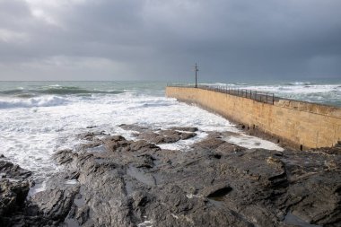 Porthleven pier cornwall England uk seascape 