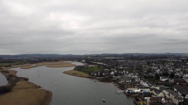 Topsham Perto Exeter Drone Aéreo Devon Inglaterra — Vídeo de Stock