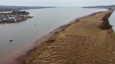 Topsham near Exeter from the air drone aerial devon england uk 