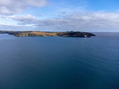 St Antonys lighthouse from the air cornwall uk drone aerial 