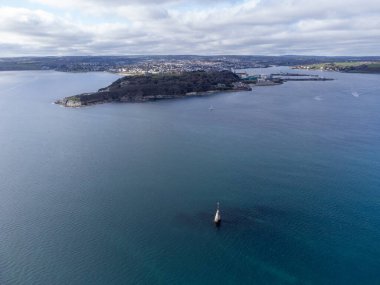 Pendennis point near Falmouth Cornwall england uk from the air drone aerial 