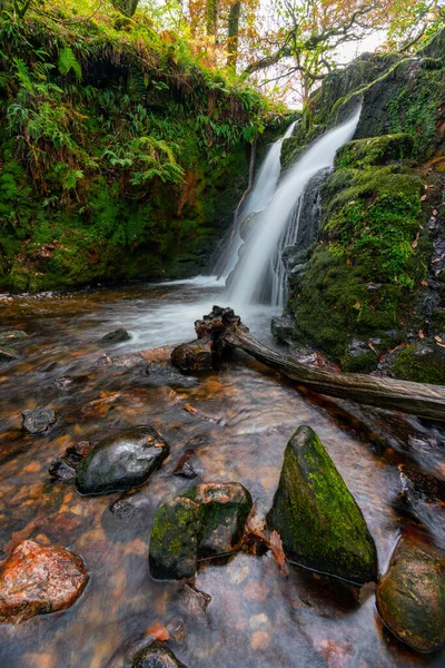 Венфорд Падает Dartmoor Devon England Двойной Водопад — стоковое фото