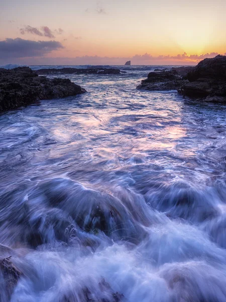 Trevellas Porth Cove Zonsondergang Maïsmuur Engeland Buurt Van Agnes Trevaunance — Stockfoto