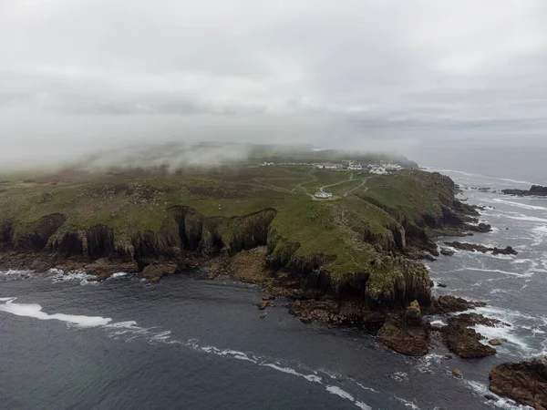 Les Terres Terminent Drone Aérien Cornwall Royaume Uni — Photo